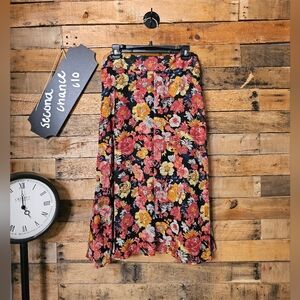SALE-Christopher & Banks women's dark floral maxi skirt size 10